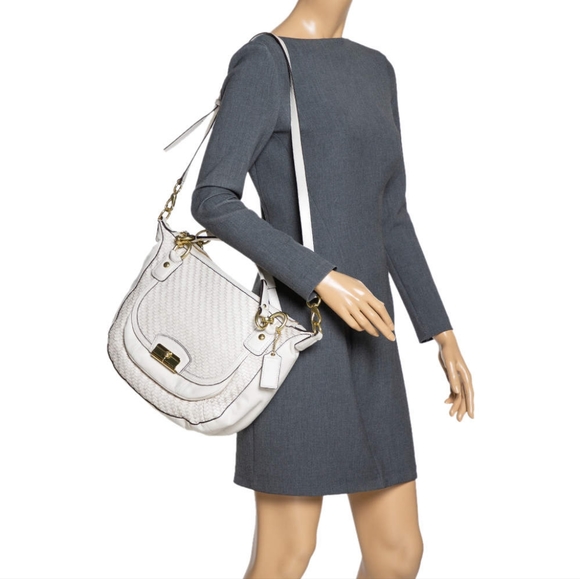 Coach Kristin woven leather satchel crossbody bag. F 23048 - Picture 2 of 13